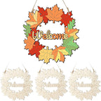 Unfinished Fall Wreaths Wood Crafts to Paint Set of 3, Unfinished Wood Cutouts by Sereliy
