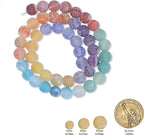 48pcs Natural Matte Rainbow Oxidized Gemstone Beads，8mm Frosted Round Loose - Image 2