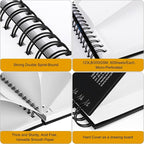 Bianyo Mixed Media Paper Pad, 60 Sheets/Each, 123 LB/200 GSM, Spiral-Bound Pad - Image 3