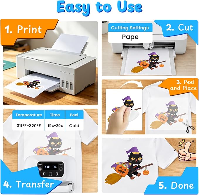 Heat Transfer Paper 20 Sheets, 8.5" X 11" Light Iron On Transfer Paper | - Image 4