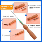 FTEVEN Felting Needles, Wooden Handle, Finger Cots Felting Supplies - Image 4