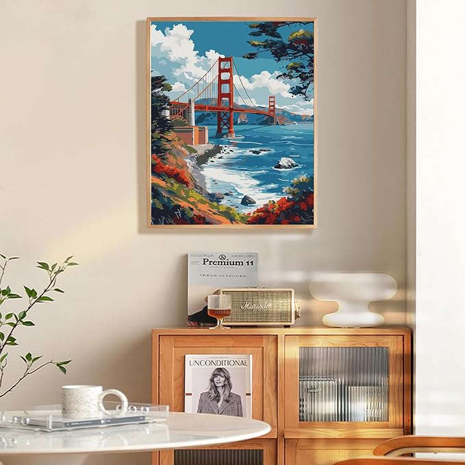 Fountor Paint by Numbers Kit for Adults Beginner, San Francisco Scenery Oil - Image 2