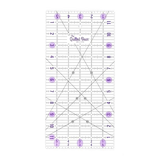 The Quilted Bear Rectangular Acrylic Quilting Ruler, Precise Bold Lines by TheQuiltedBearsProducts