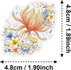 50Pcs Transparent Aesthetic Marine Life Flowers Stickers - Image 2