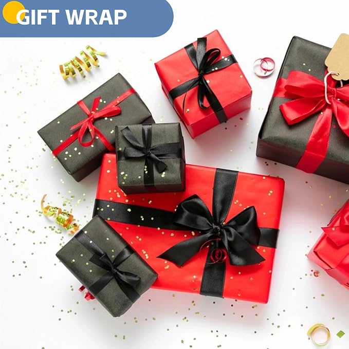 Black Wrapping Paper 15"x390", Wrapping Paper Kraft Paper Roll - Image 4