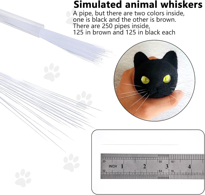 SoeKoa 250pcs Simulated Animal Whiskers 3 Inch Muppet Craft Needle Felting | - Image 2