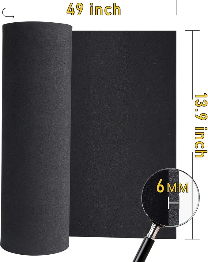 3-Pack 6mm Thick Black Eva Foam Sheets roll, 13.9" x 49" Premium eva Craft Foam - Image 2