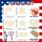 30Pcs Patriotic July of 4th Independence Day Unfinished Wooden Gift Ornaments - Image 2
