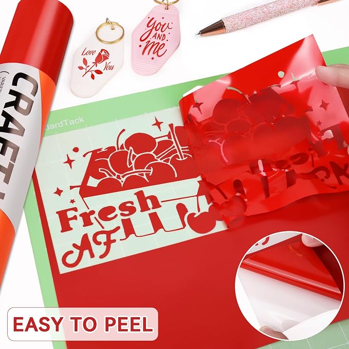 WRAPXPERT Red Permanent Vinyl, Adhesive Vinyl Roll Compatible - Image 3