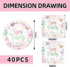 40Pcs Spa Party Supplies for Girls Birthday Plates and Napkins Supplies for - Image 2