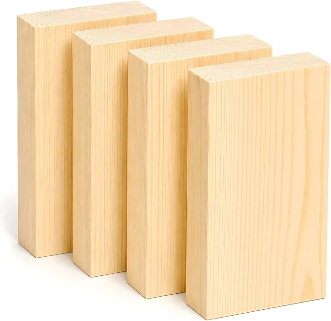 Unfinished Wood Blocks for Carving, Painting and DIY Crafts by Keshufu