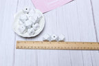 20mm White Wooden Geometric Beads - Image 4