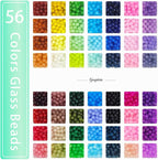 2800PCS 6mm Glass Beads for Jewelry Making, 56 Colors Crystal Beads Bracelets - Image 2