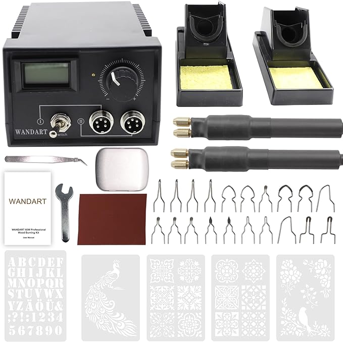 Professional Wood Burning Kit, Wandart 60W Wood Burning Tool Pyrography Kit by Wandart
