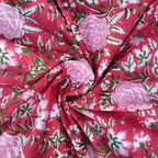 E-Tailor® Indian Ethnic 100% Cotton Voile Running Hand Block Print Natural by E-Tailor