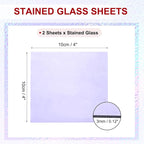 PATIKIL 4 x 4 Inch Transparent Stained Glass Sheets, 2 Sheets Mosaic Glass - Image 2