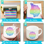 Rainbow Permanent Adhesive Vinyl Roll, Car Decals & DIY Crafts - Image 4