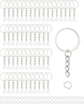 50Sets 1 inch Keychain Rings Silver Split Round Key Ring by ZoloAJay