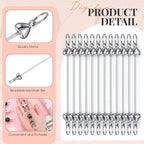 Tondiamo 24 Pcs Beadable Keychain Bars Bulk Blank DIY Metal Heart Beaded - Image 4