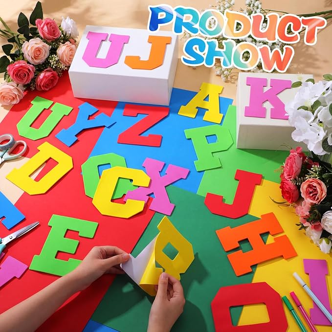 WILLBOND 52 Pcs Back to School Foam Alphabet Letters - Image 2