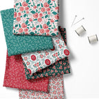 Floral Patchwork Fabric Panel 100x155 cm – 100% Cotton Satin, 6 Coordinated - Image 2