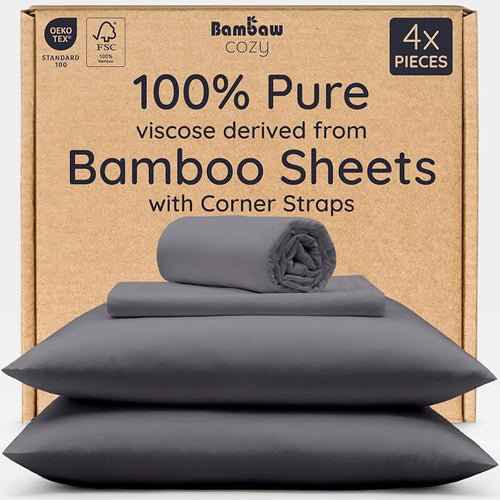 Bambaw 100% Viscose Derived from Bamboo Sheets King Size Set – 4pcs Cooling by Bambaw