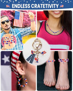 Goldwise 1578Pcs 4th of July Red White Blue Beads Bracelet Making Kit - Image 7
