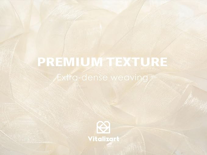 Vitalizart Ivory Cream Ribbon Organza Sheer Ribbon 1 inch x 30Yd Handmade - Image 4