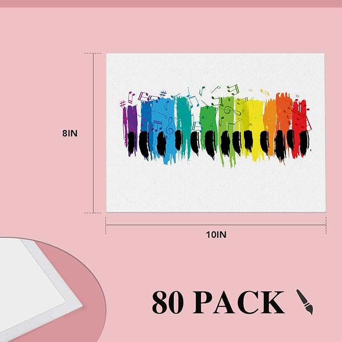 ESRICH 8x10 Canvas for Painting, 80 Pack Blank Painting Canvas, Primed Cotton - Image 2