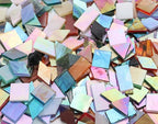 Lanyani Iridescent Glass Mosaic Tiles Bulk, 4-Shapes 700 Pieces Sparkle - Image 8