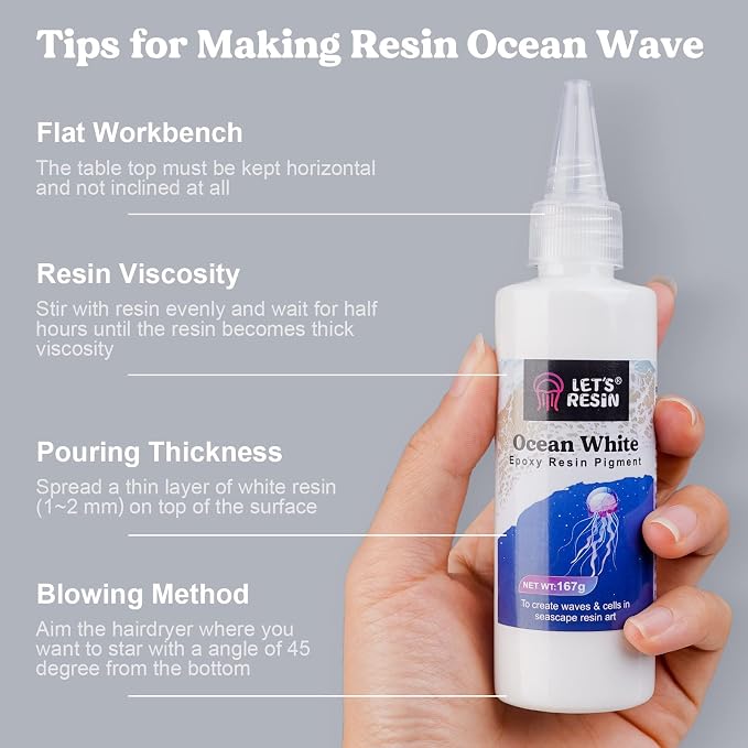 LET'S RESIN Ocean White Epoxy Resin Pigment 167g/5.89oz - Image 7