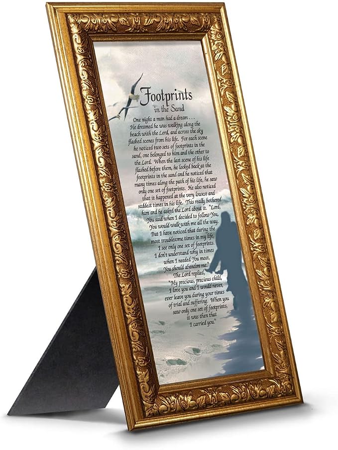 Footprints in the Sand Inspirational Wall Art, Beach Decor, Christian Gifts by CROSSROADSHOMEDECOR