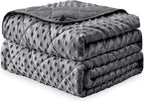 Grey Weighted Blanket for Adults 12lbs, Twin Full Size Cooling Minky Heavy - Image 9