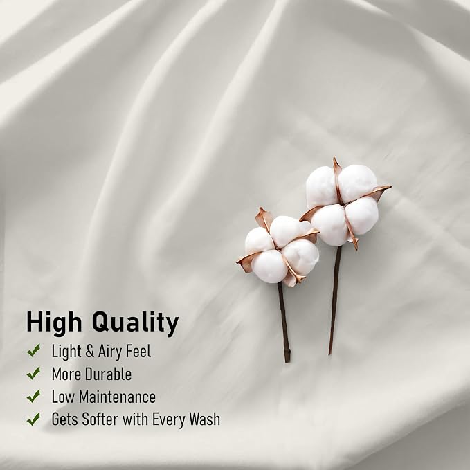 RUVANTI 100% Cotton Sheets – California King Percale Bedding, Cooling & - Image 5
