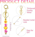 beadable keychains Bulk 8pcs Blank Keychain Making Kit Keychains Accessories - Image 3