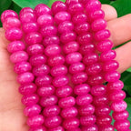 Songxi 5x8mm Natural Rose Colored Jade Stone Rondelle Beads, Gemstone - Image 2