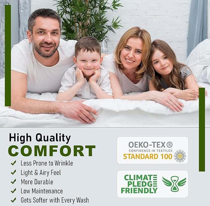 RUVANTI 100% Cotton Sheets – Twin XL Size Percale Bedding, Cooling & Breathable - Image 6