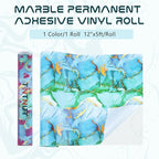 Tintnut Marble Permanent Vinyl Roll 12in x 5ft Blue Green Adhesive Vinyl | - Image 2
