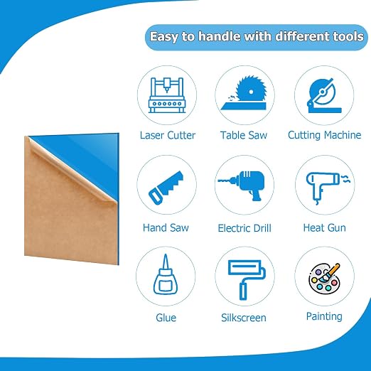 2 Pack 12'' x 16'' Opaque SkyBlue Acrylic Sheet, 3mm Thick Acrylic Plastic - Image 4
