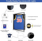 Jersey Frame Display Case with LED, Sports Jersey Frame Lockable Shadow Box - Image 2