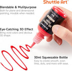 Shuttle Art Fabric Paint, 24 Colors 3D Permanent Paint - Image 3