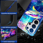 for Samsung Galaxy S26 Ultra Case, Colorful Ocean Sharks Pattern Glossy 2 in 1 - Image 3