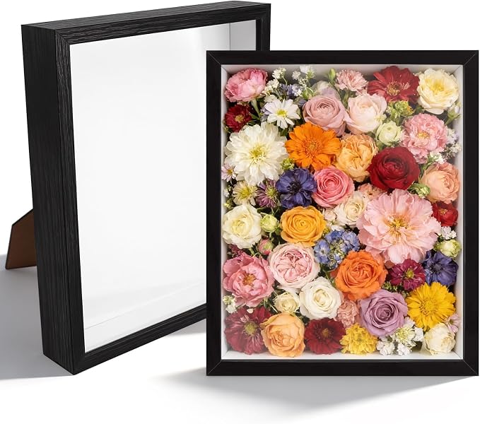 VOKOY 2 Pack 8" x 10" Shadow Box Frame, Wooden Black Hollow Photo Frame by VOKOY