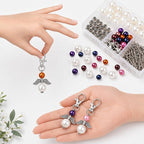 180Pcs DIY Angel Pendant Keychains Kit Includes Alloy Wing Spacer Imitated Bead - Image 5