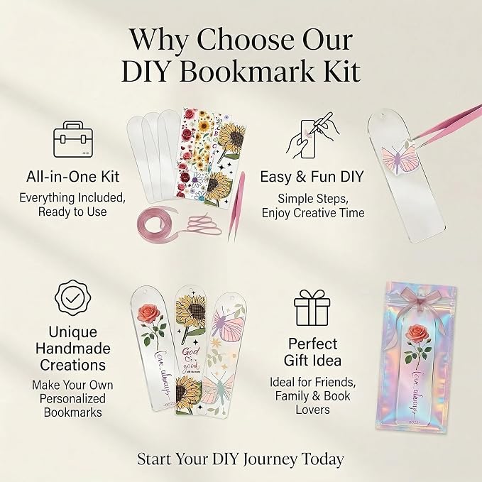 Qrhky Acrylic Bookmark Blanks, 1.37x5.5 Clear Acrylic Bookmarks, UV DTF Decals - Image 7