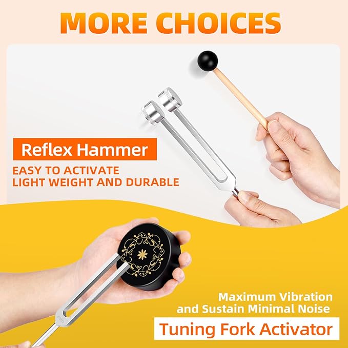 Tuning Forks for Healing, Medical-Grade Weighted & Unweighted Tuning Forks Set - Image 6