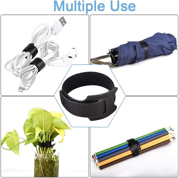 Nettbe 60 PCS 6 Inches Reusable Cable Ties, Adjustable Cord Straps Wire - Image 5