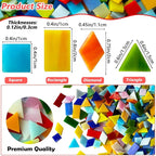 LITMIND 2800 Pcs Opaque Stained Glass Mosaic Tiles – Assorted Colors, 4 Shapes - Image 2