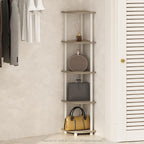 Furinno Turn-N-Tube Storage Shelves, 5-Tier Book Shelf, Corner Shelf, Toolless by Furinno-FitsYourSpaceFitsYourBudget