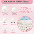 2000PCS Pearls for Crafting, Ivory No Hole Beads for Centerpieces Vases - Image 2